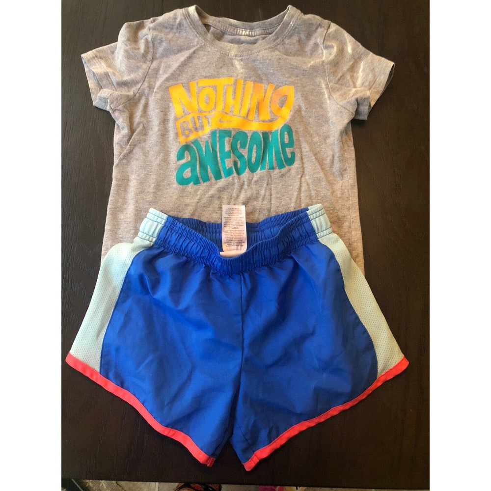 Girls Nike Tshirt And Athletic Works Shorts Size 6